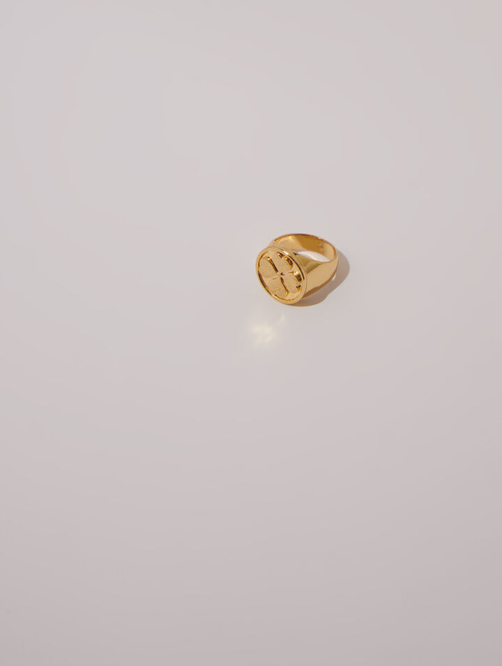 Bague chevalière trèfle