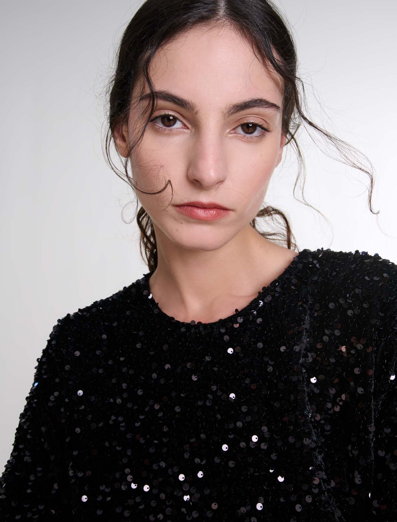 Top en velours et sequins