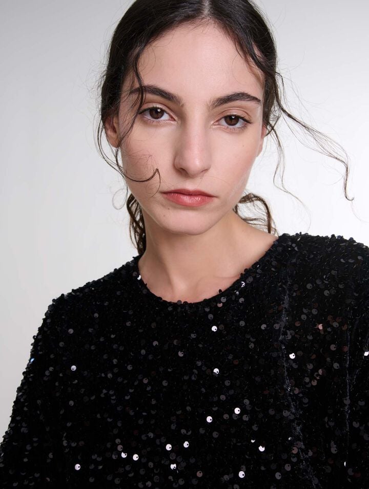 Top en velours et sequins