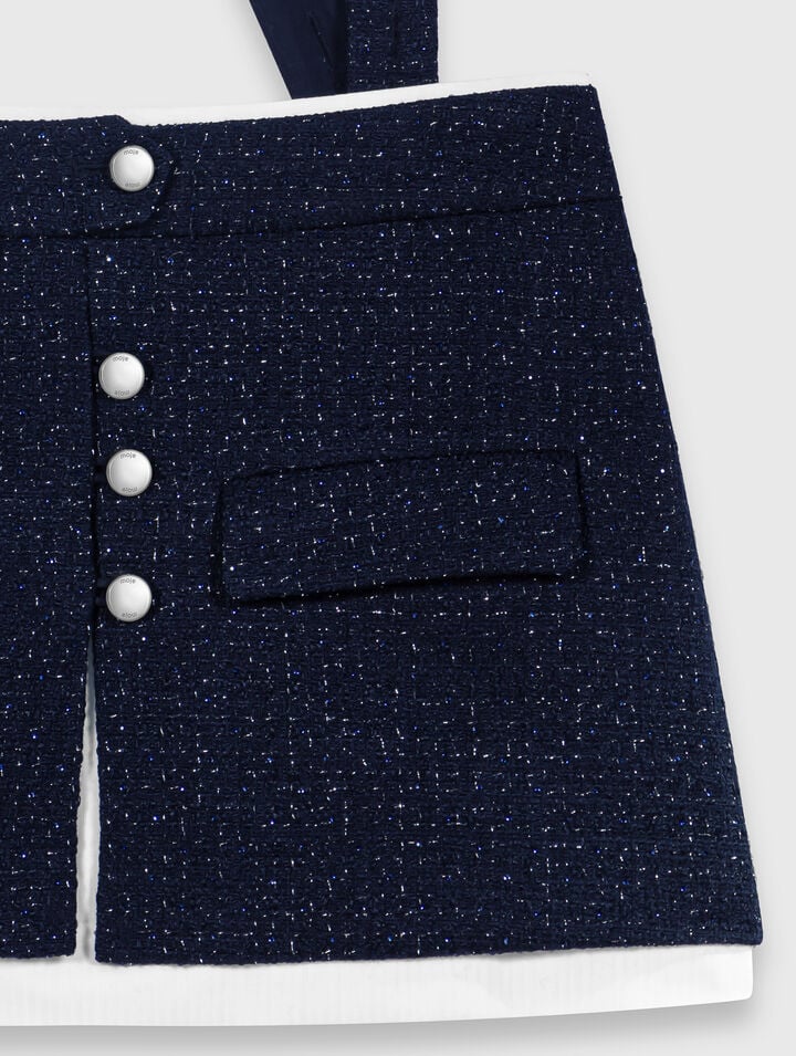 Short en tweed avec contraste