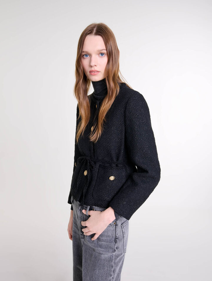 Veste ceinturée en tweed