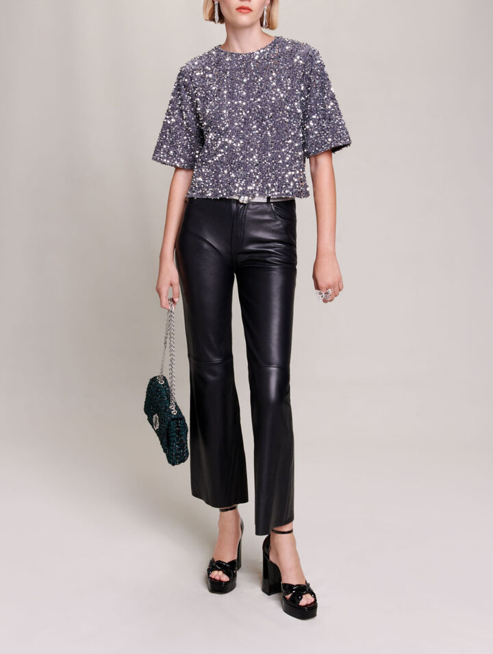 Top en velours à sequins