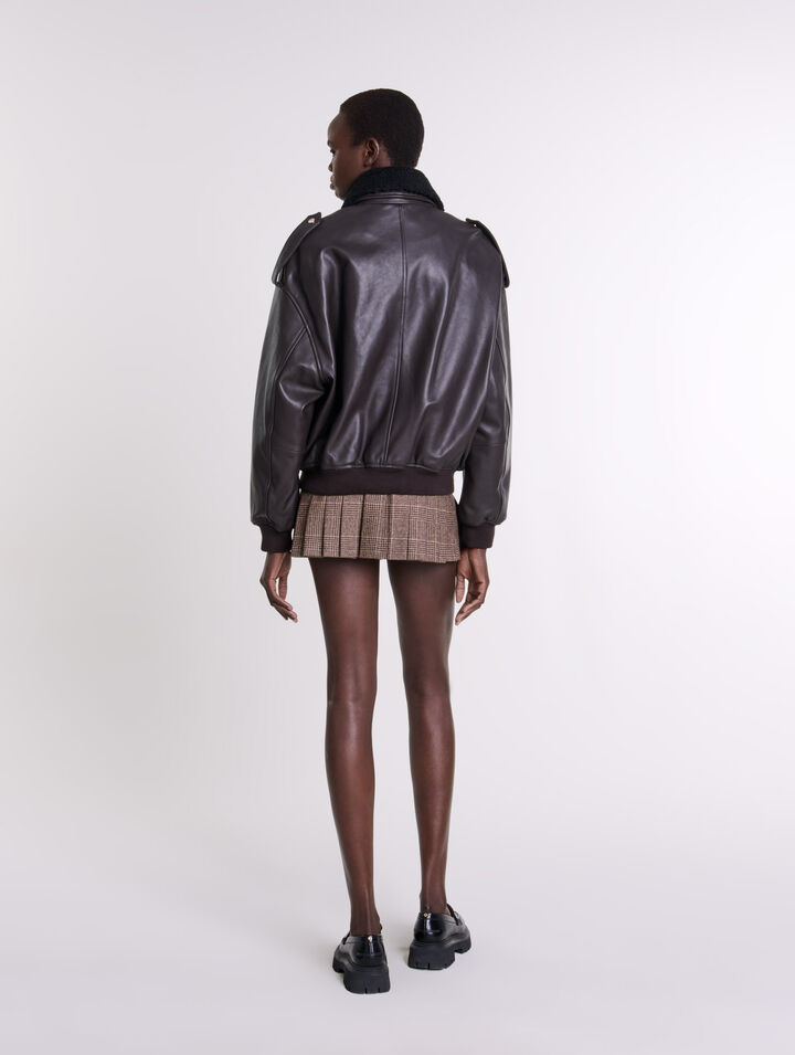 Blouson oversize en cuir