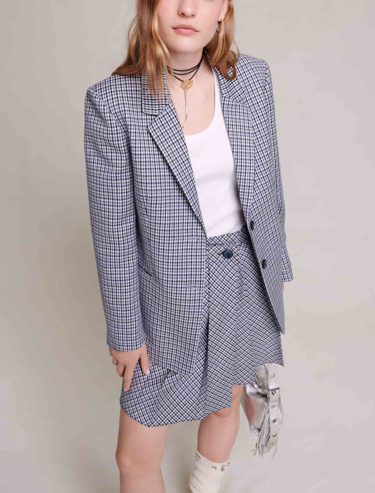 Veste de tailleur à carreaux