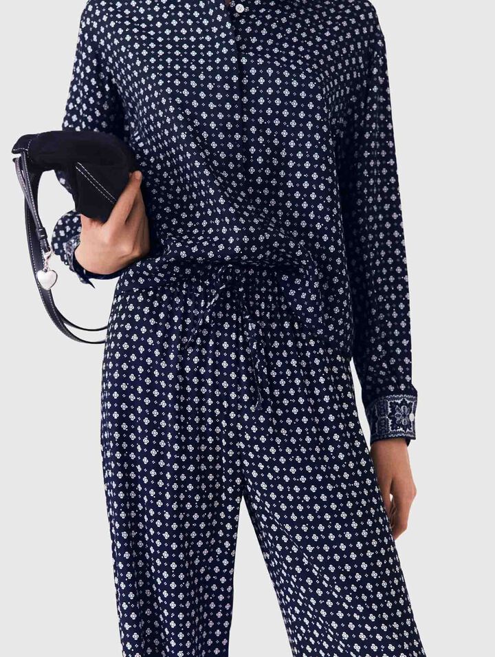 Pantalon imprim&eacute; strass&eacute;