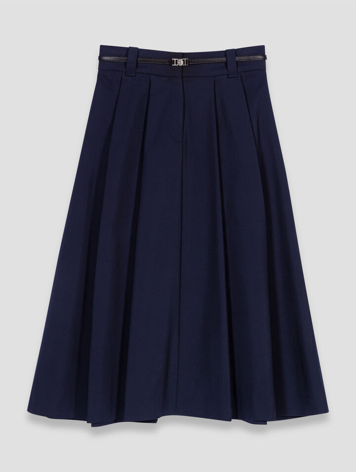 Jupe longue en coton avec ceinture