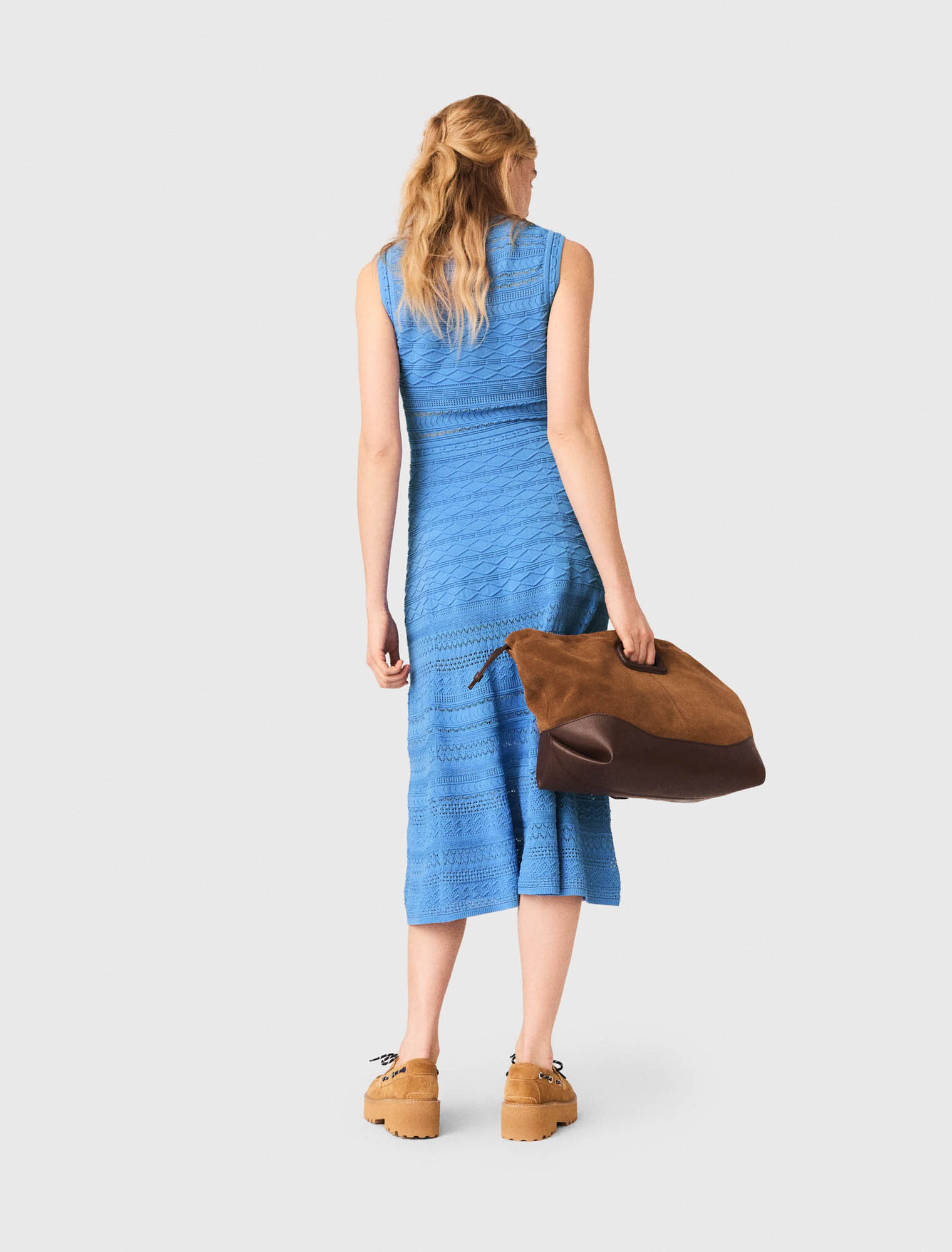 Robe longue en maille pointelle