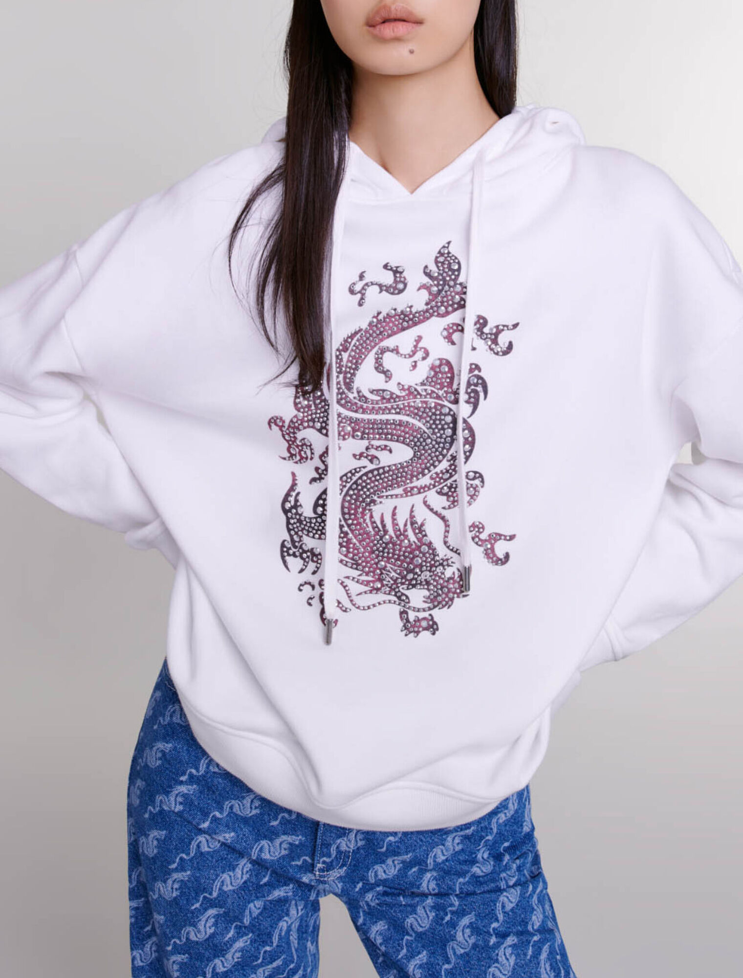 Sweatshirt oversize à strass