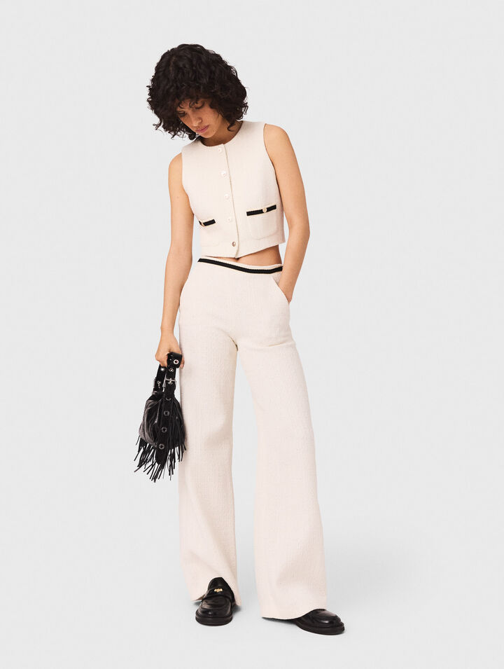 Pantalon large en tweed