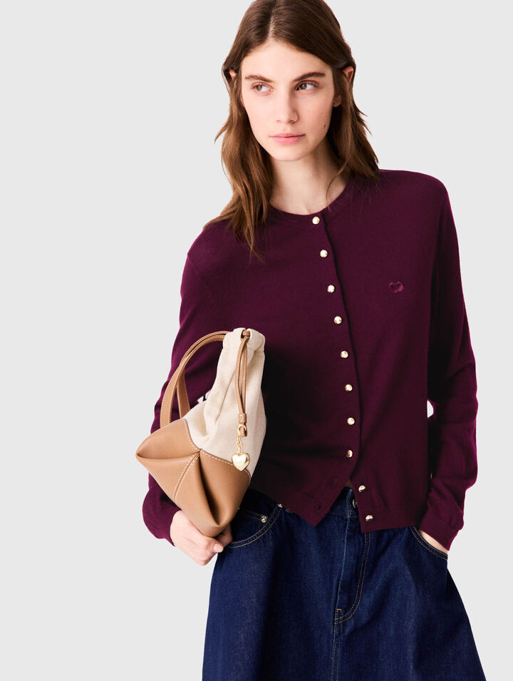 Cardigan avec logo brod&eacute;