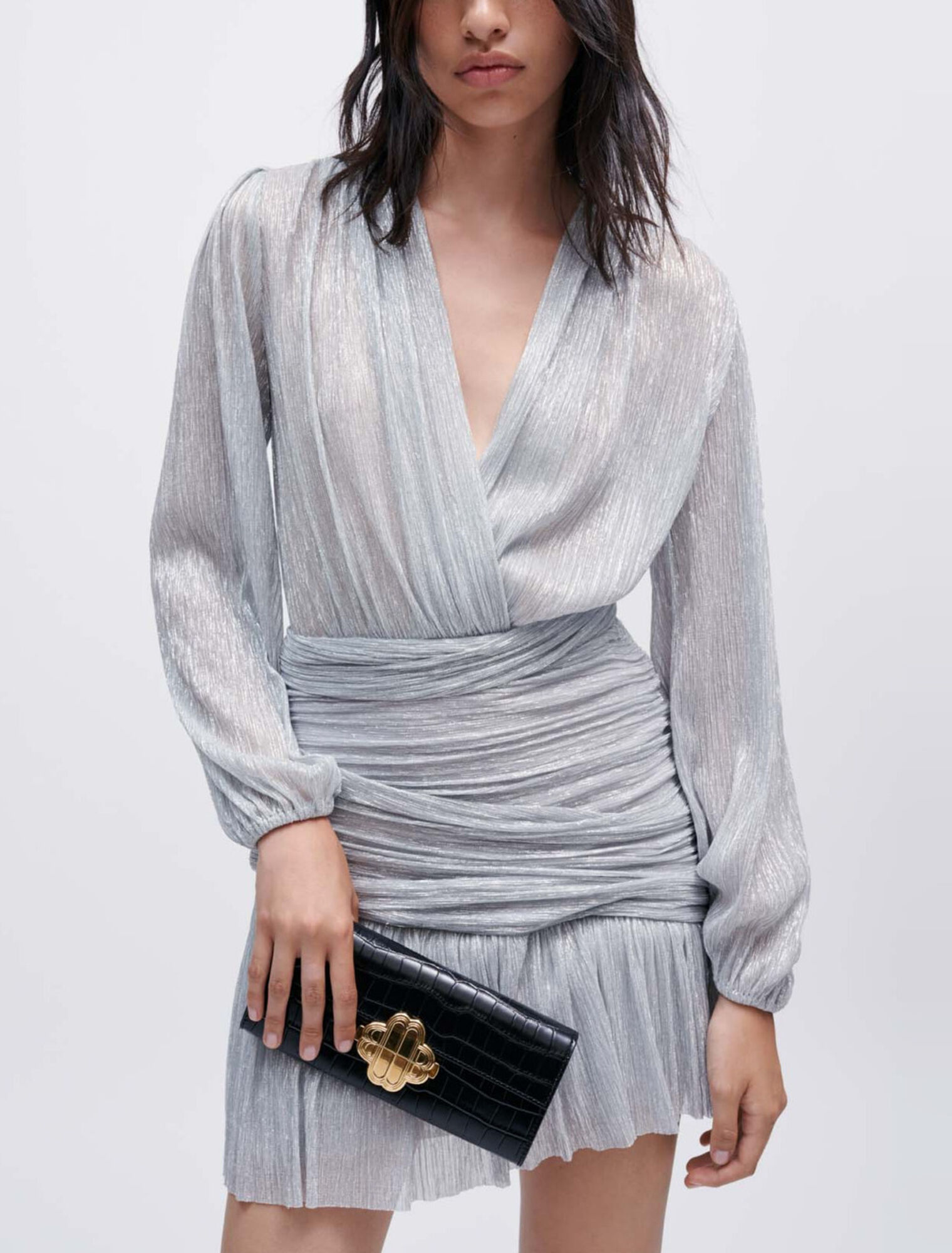 Robe en lurex drapée