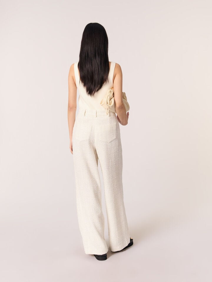 Pantalon large en tweed