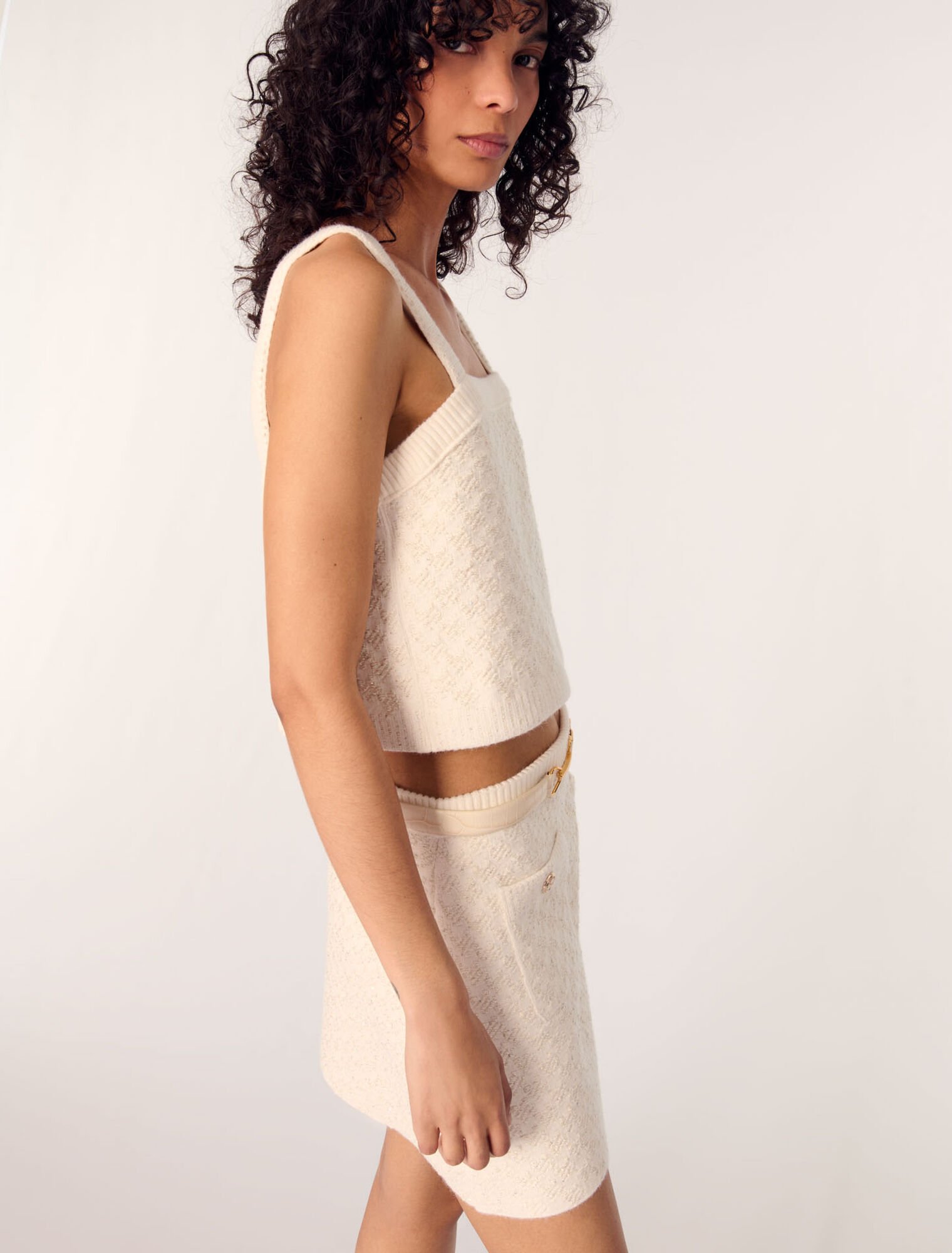 Jupe en maille effet tweed
