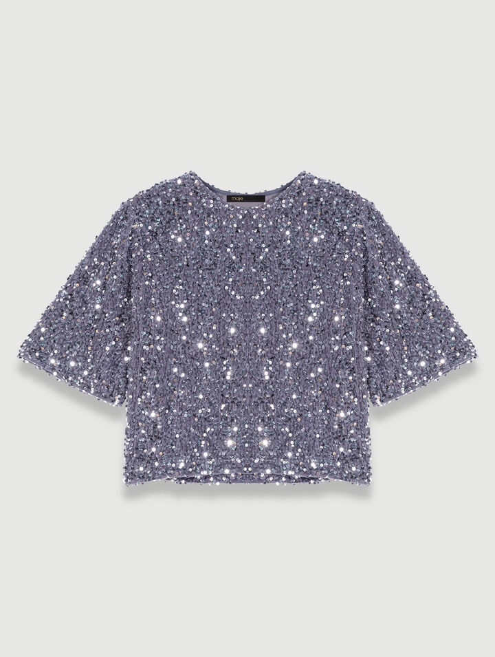 Top en velours à sequins