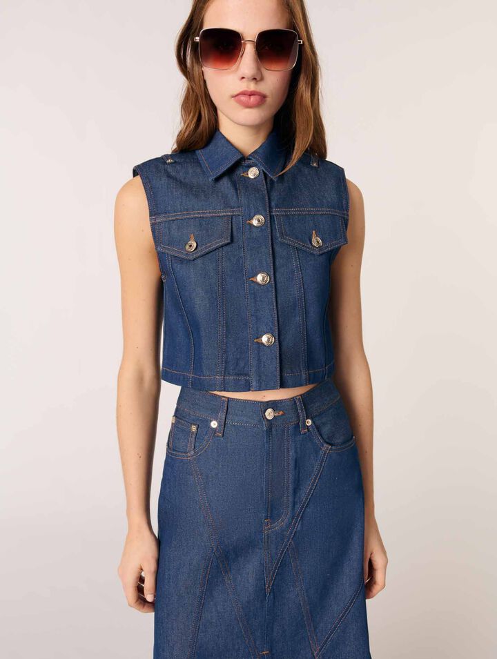 Veston court en denim