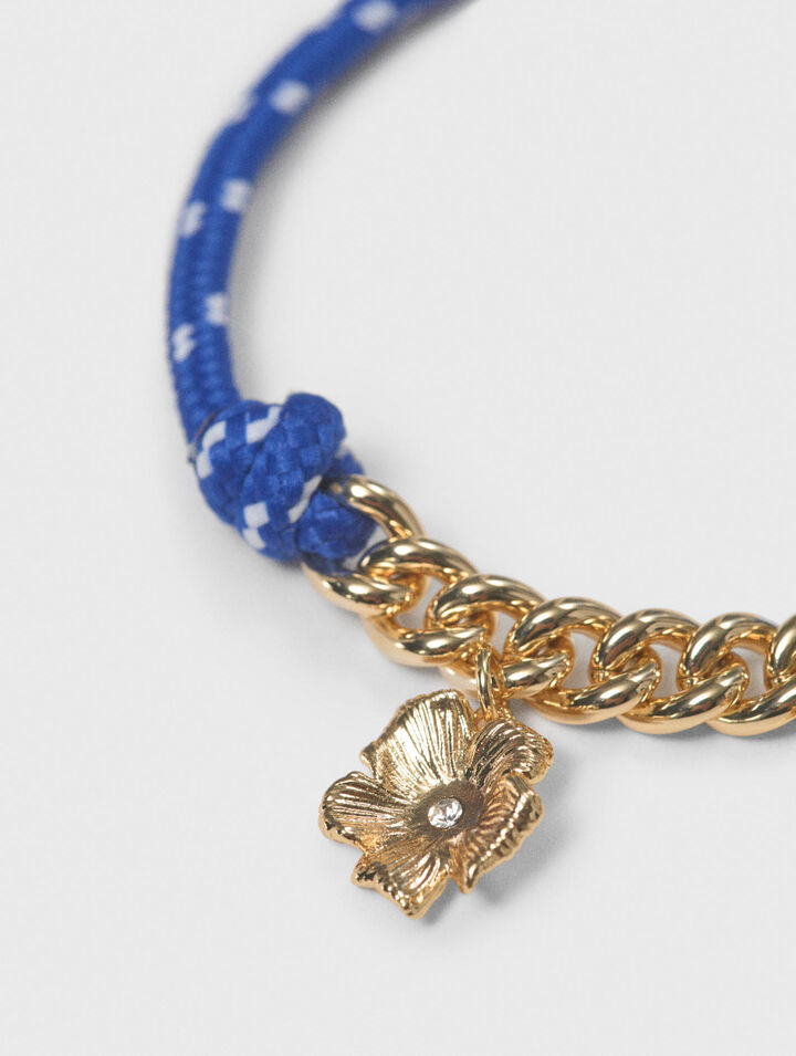 Bracelet chaine &agrave; cordon marin