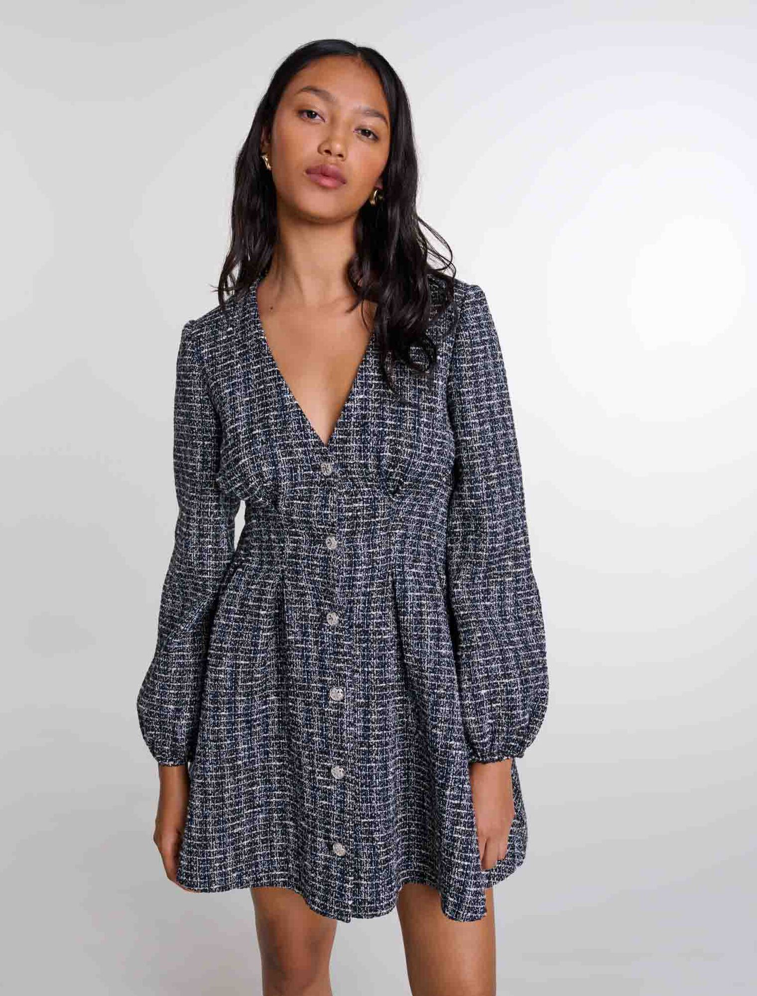 Robe courte en tweed