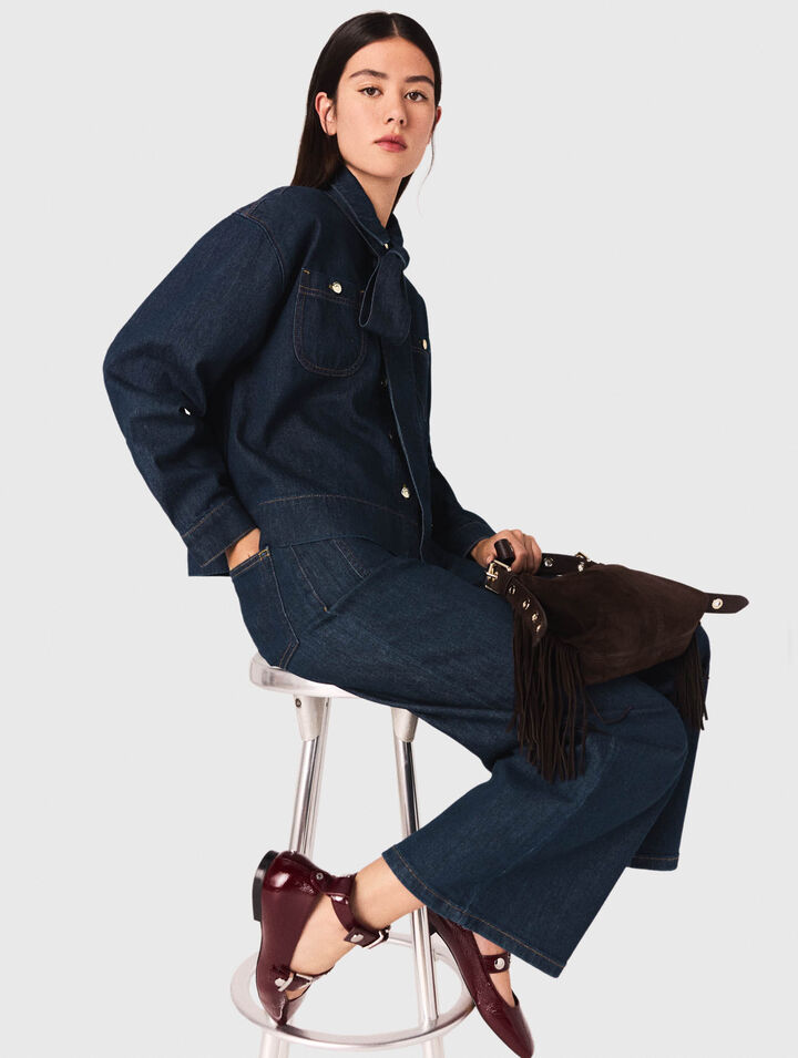 Chemise en denim avec Lavallière