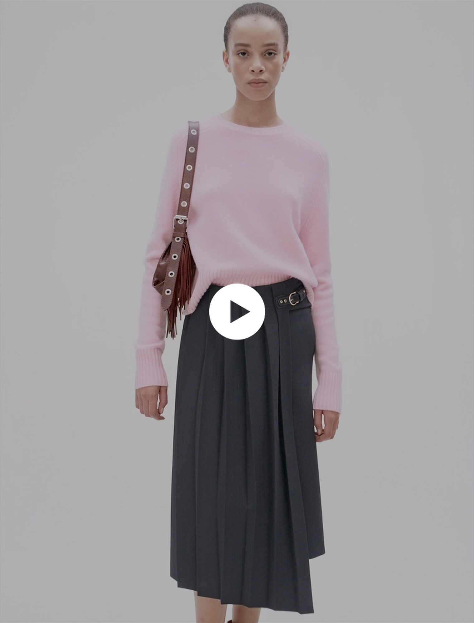 Jupe longue plissée asymétrique
