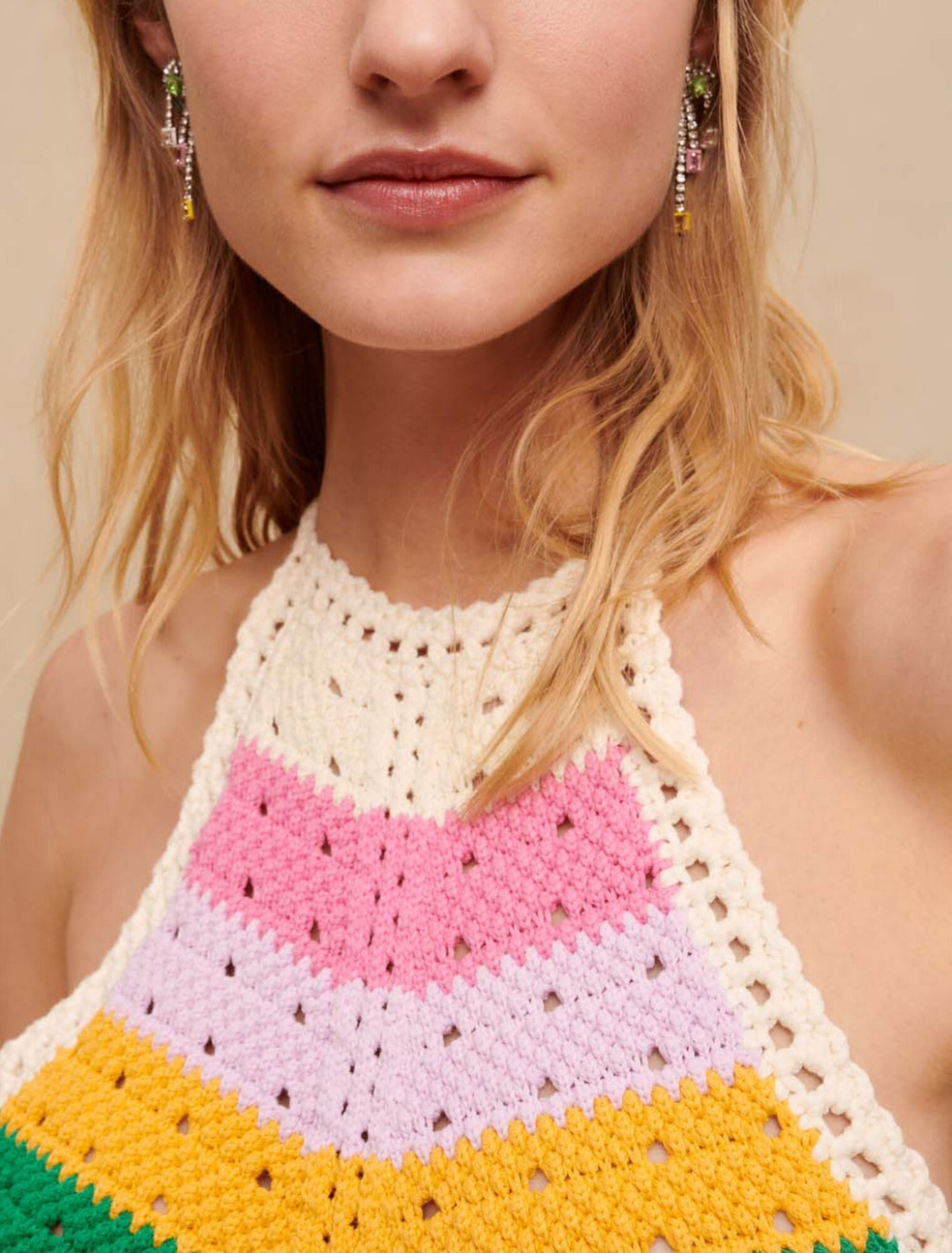 Robe en maille multicolore