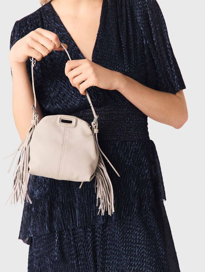 Robe mi-longue &agrave; volants m&eacute;talis&eacute;e