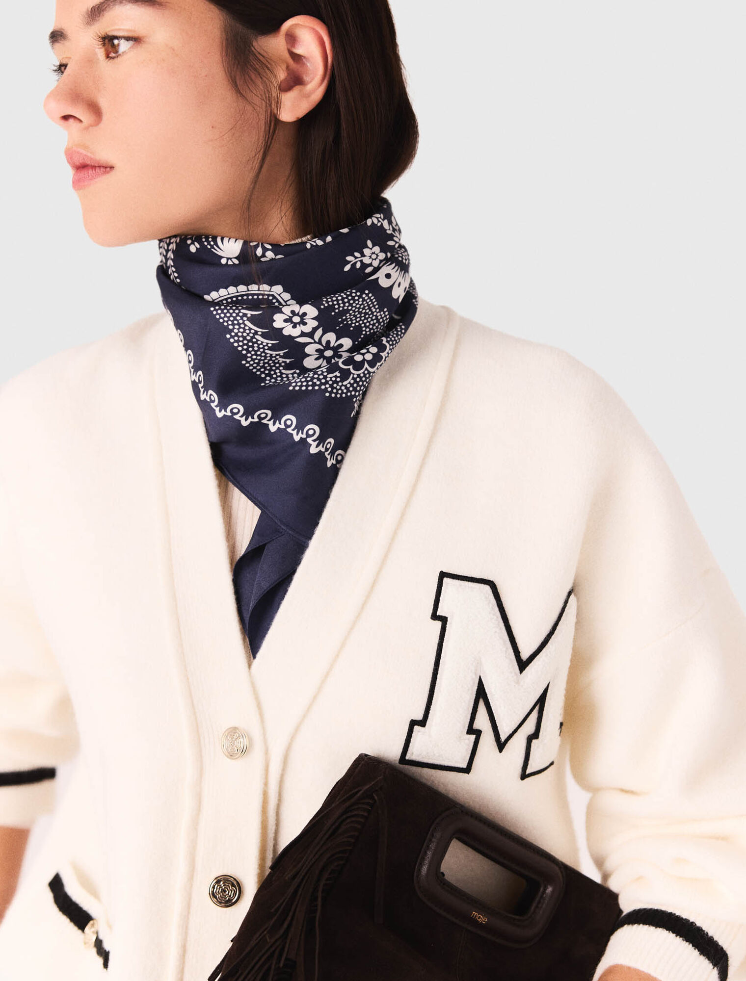 Cardigan long avec broderie