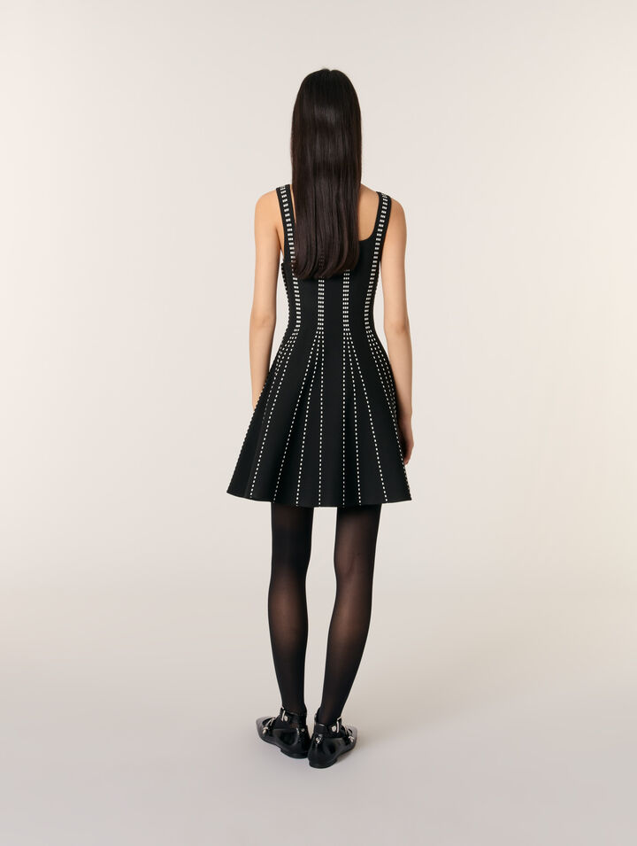 Robe courte en maille jacquard
