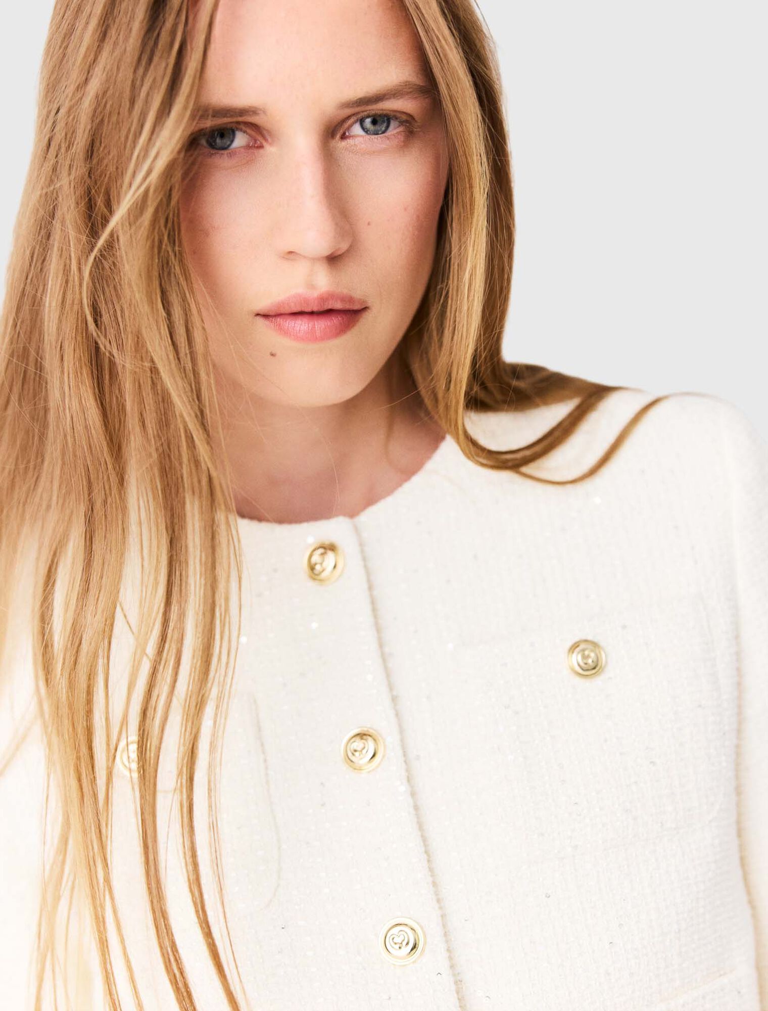 Veste tweed manches courtes