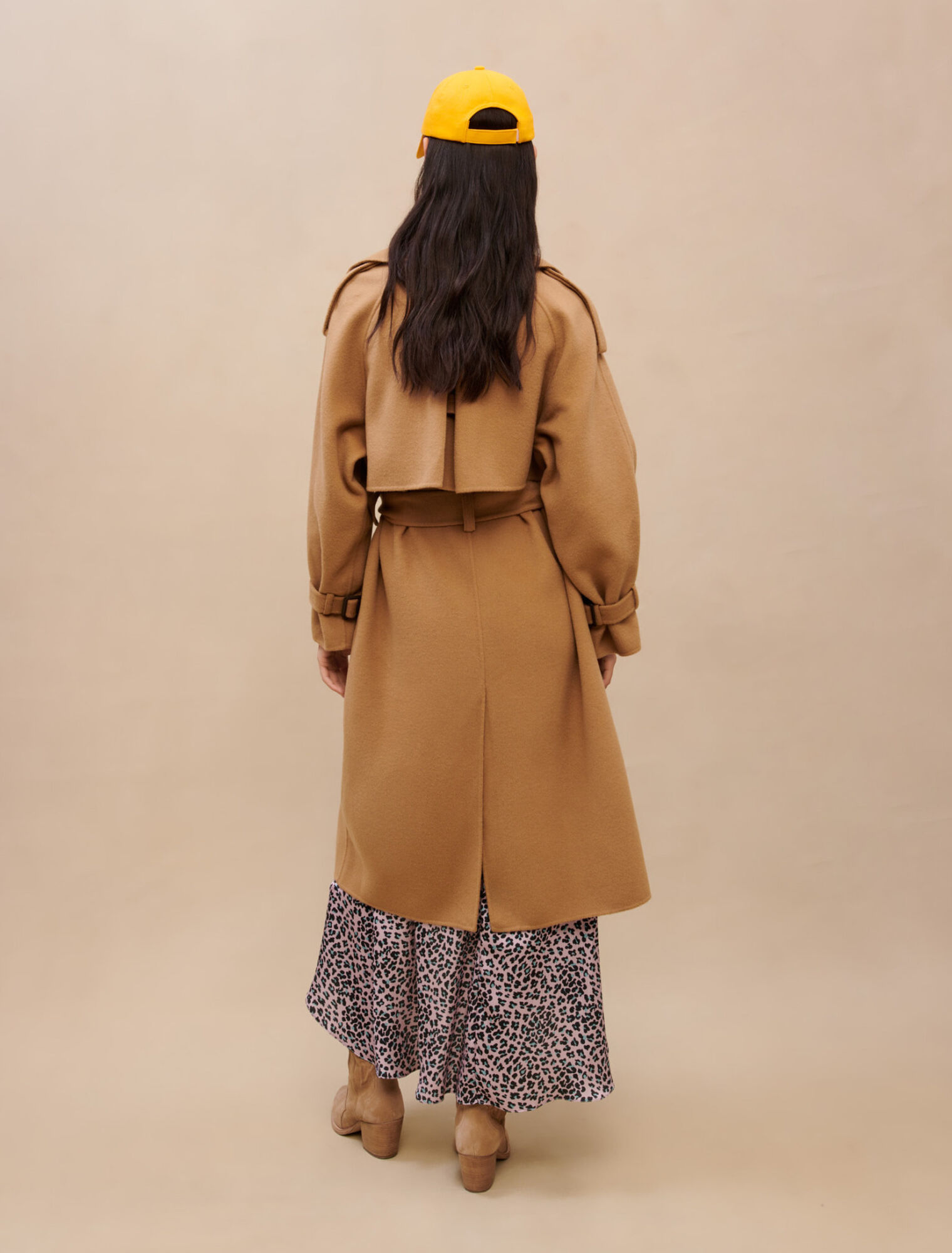 Manteau en laine camel