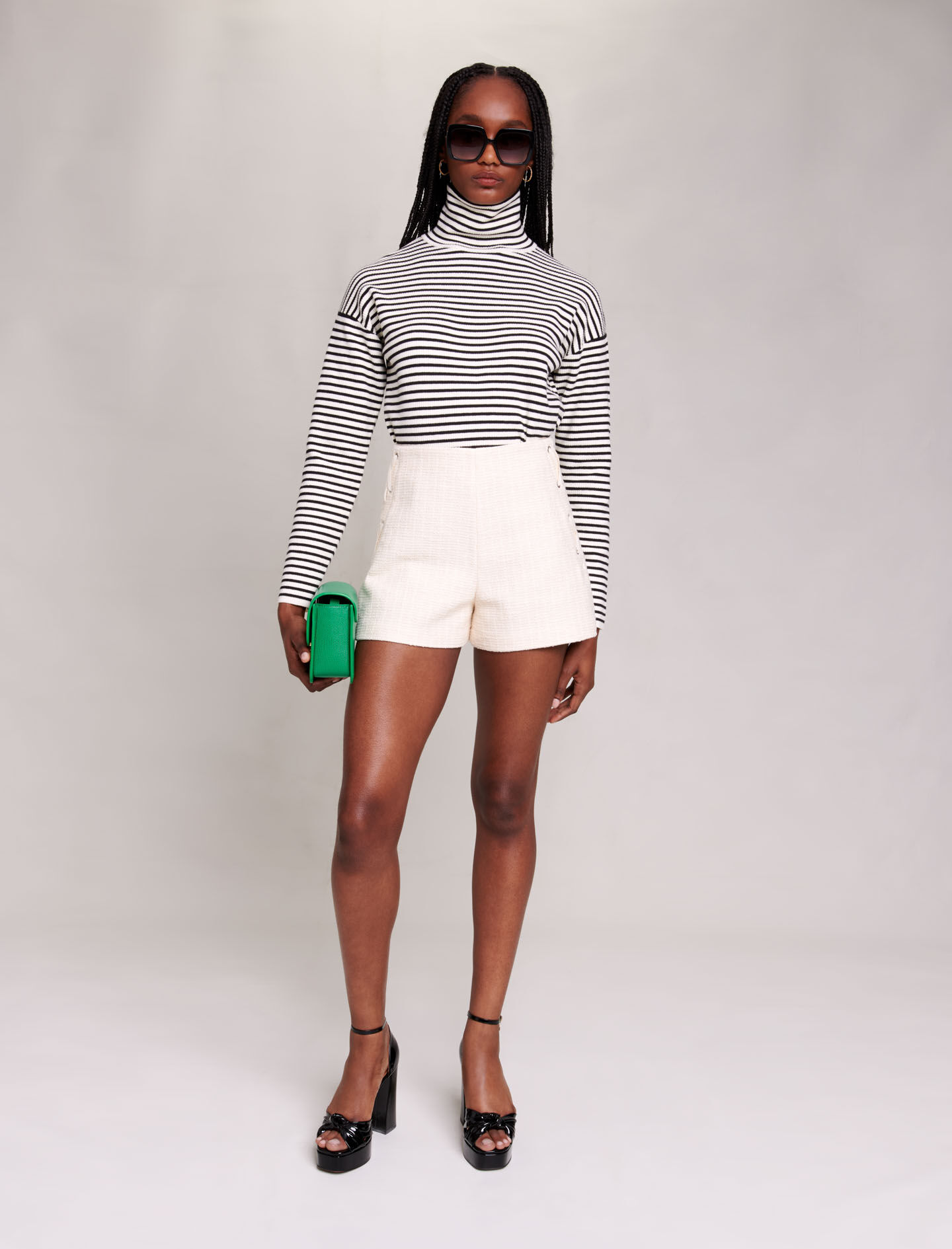 Short evase en tweed Jupes Shorts Maje