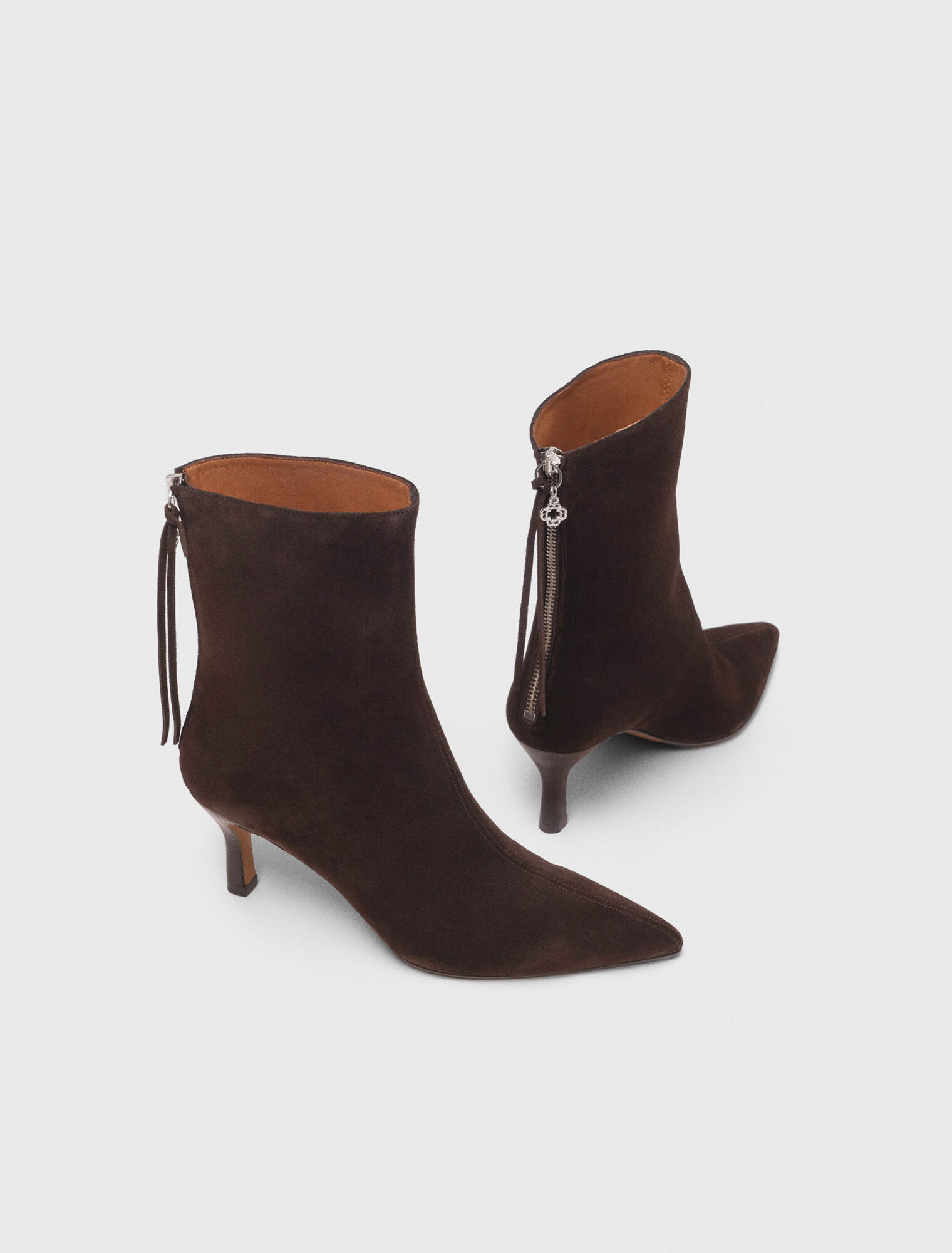 Bottines zippées en suède