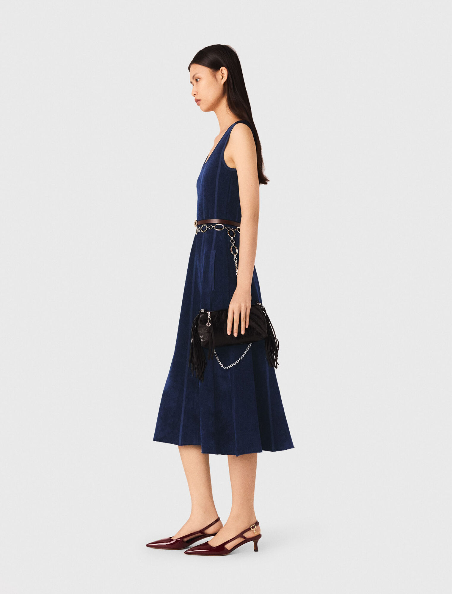 Robe longue en velours