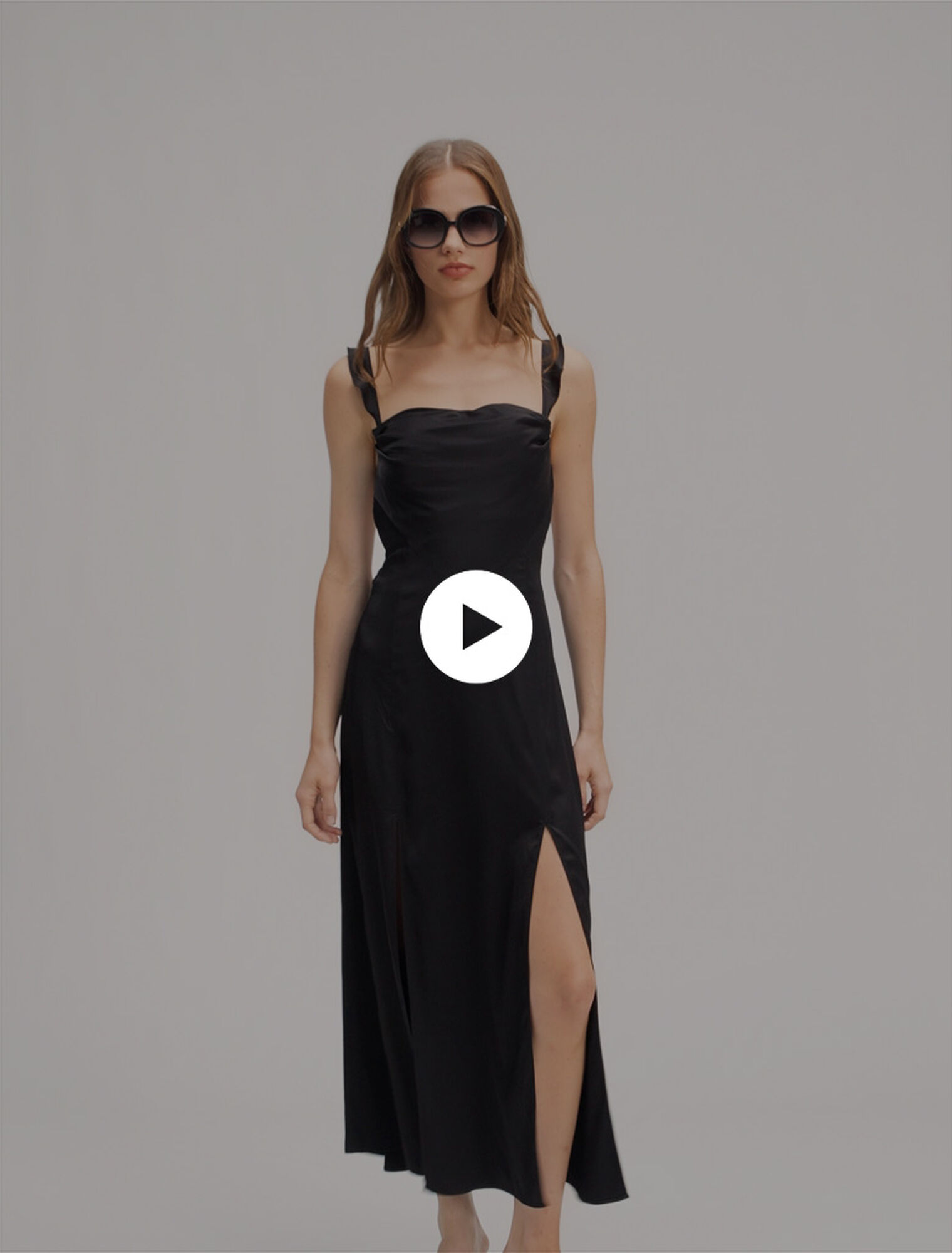 Robe longue satinée