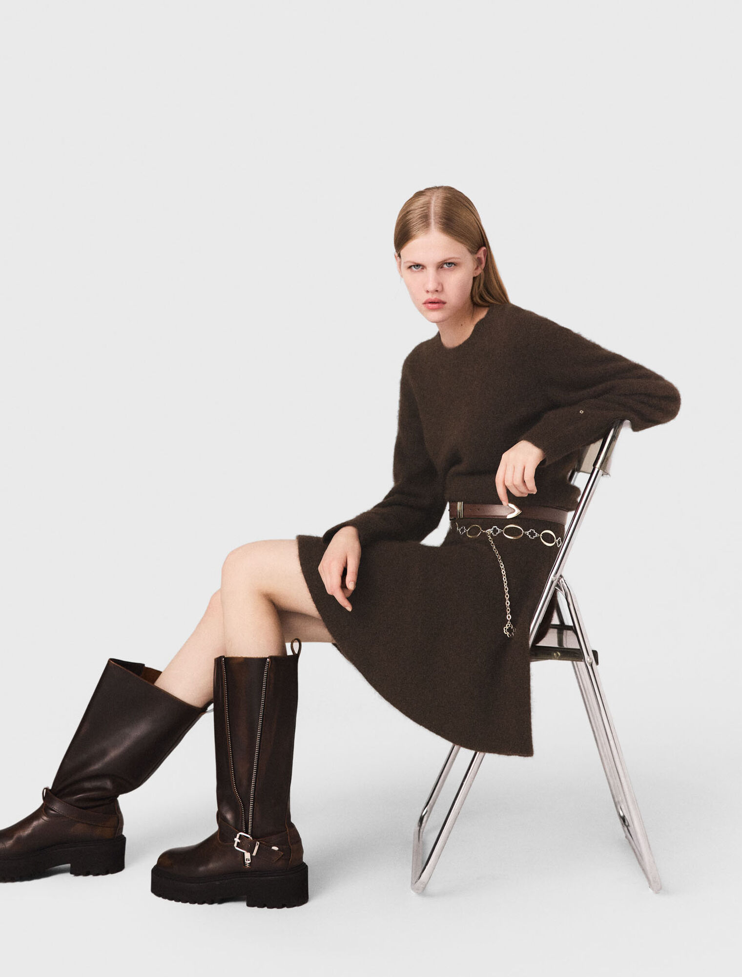 Robe courte en melange de yak