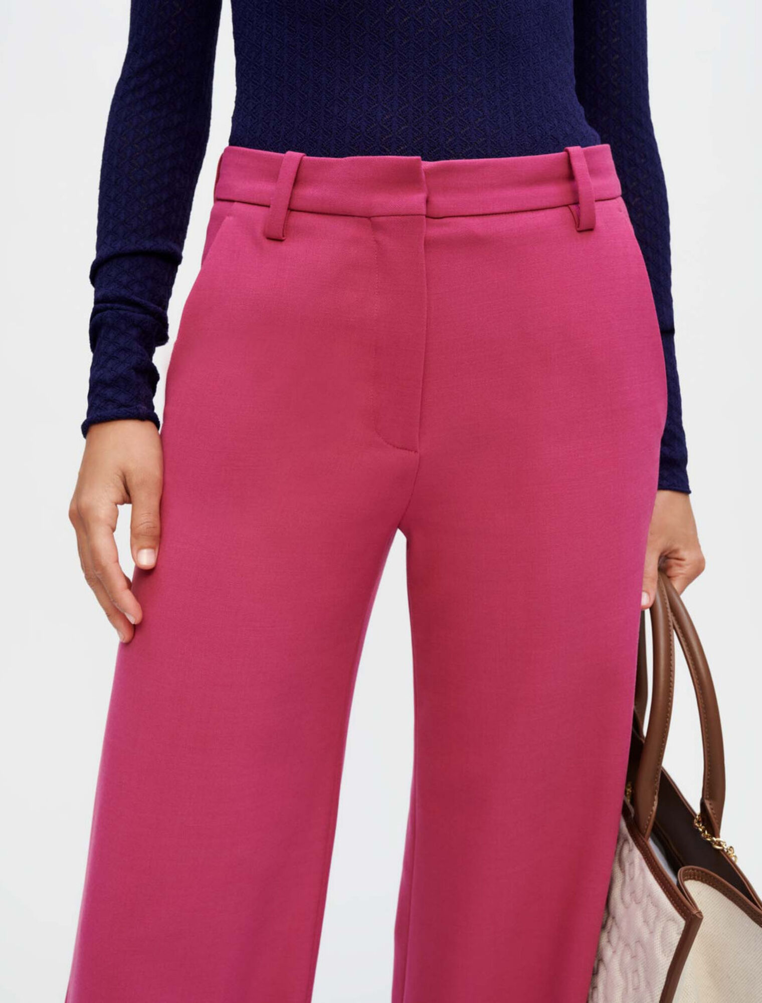 Pantalon de tailleur large et stretch
