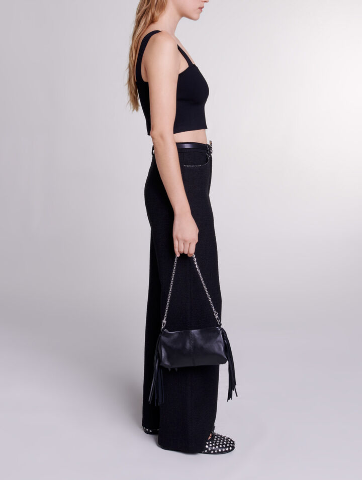 Pantalon large en tweed