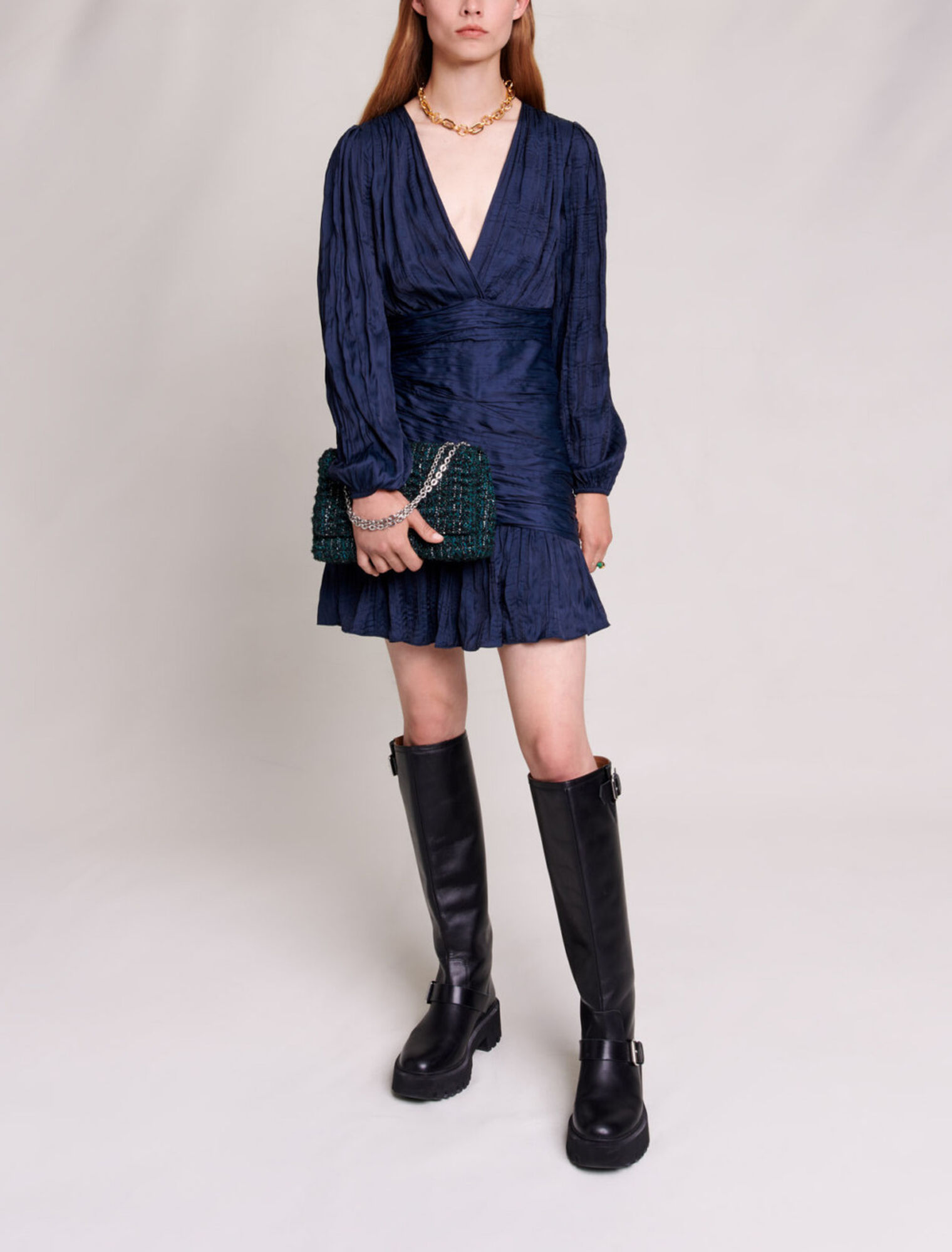 Robe courte drapée