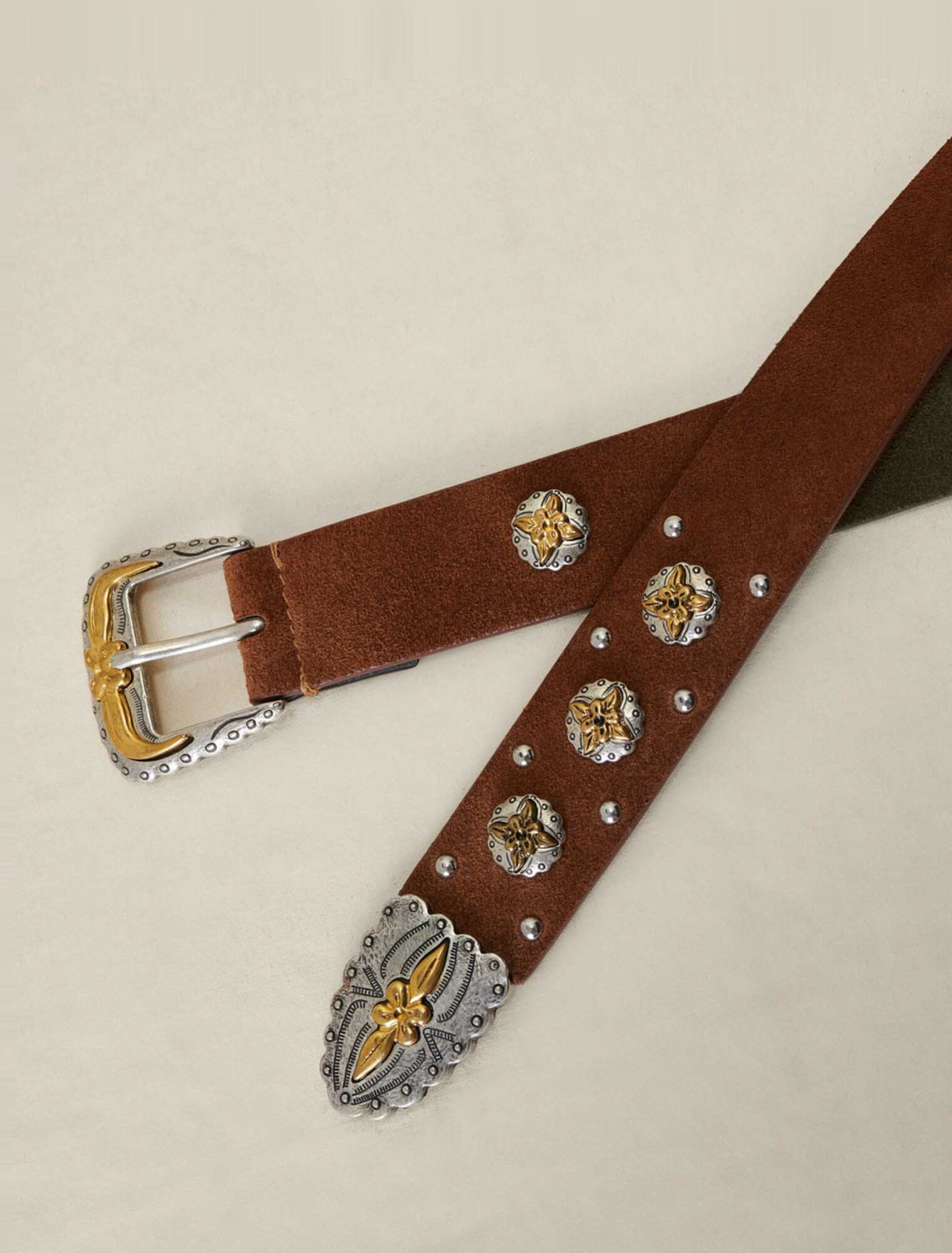 Ceinture western en cuir suédé