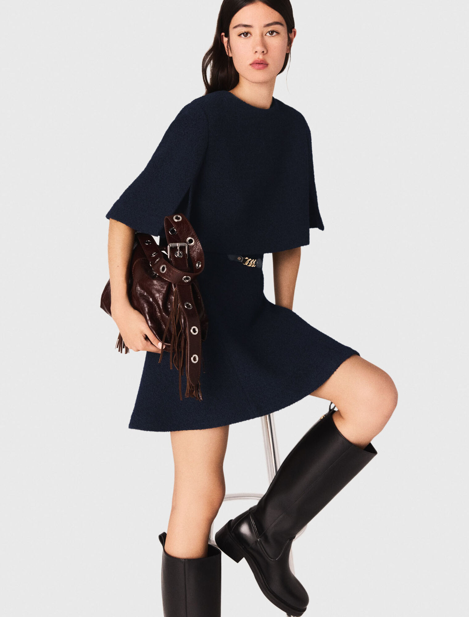 Sac Miss M en cuir craquel&eacute;