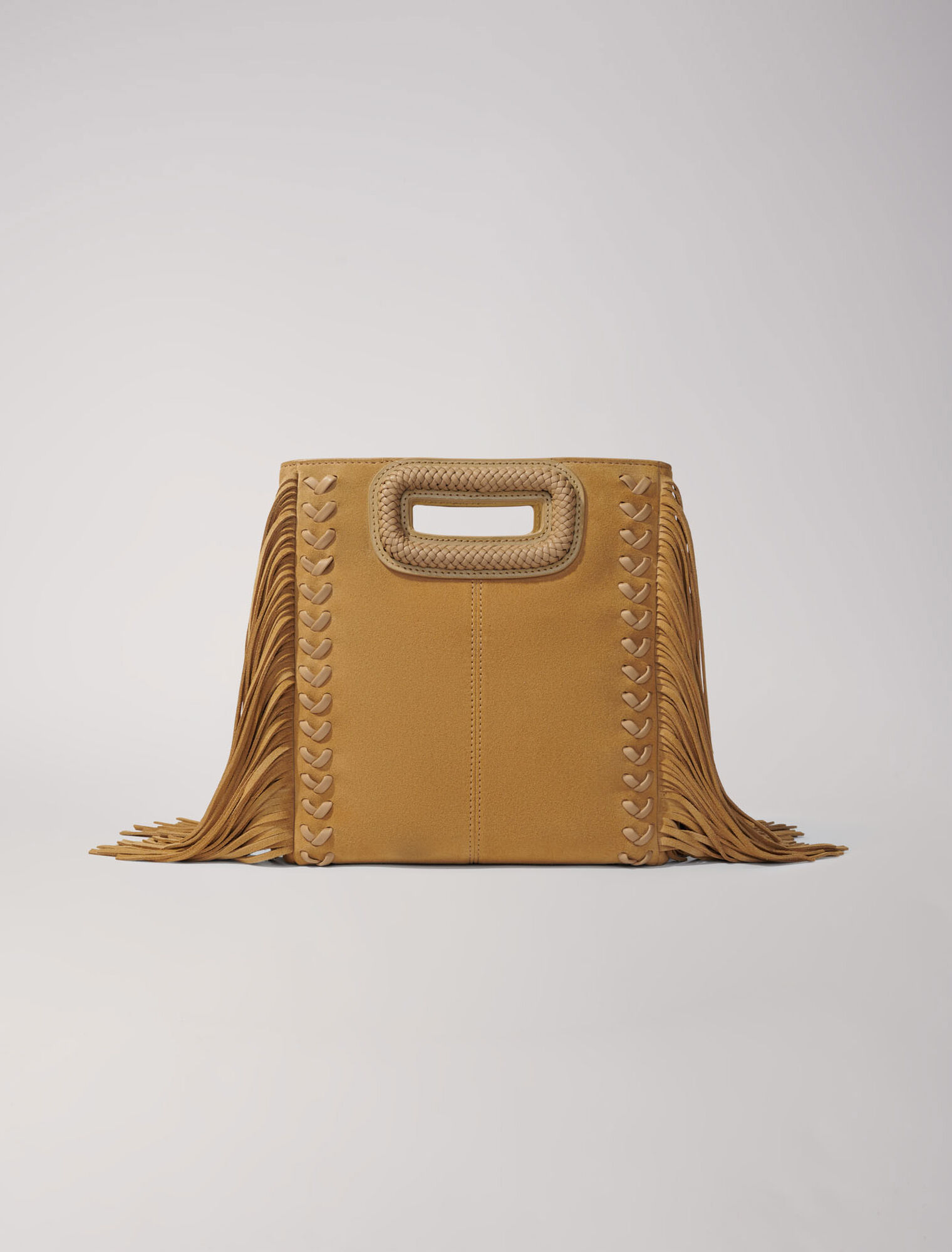 Sac M en suède avec poignée tressée