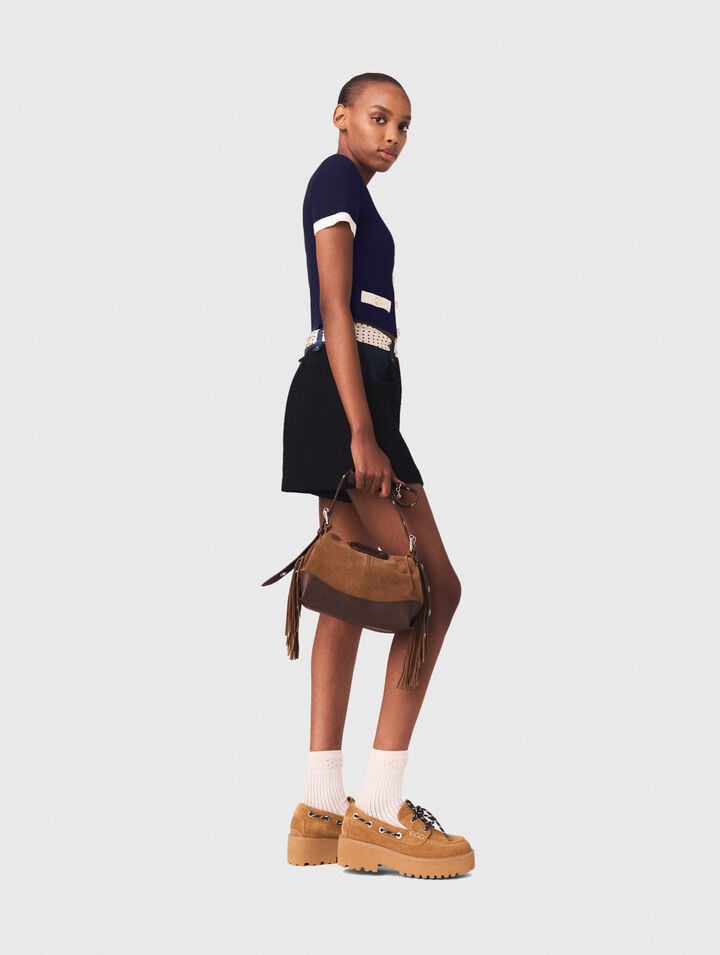 Cardigan court &agrave; d&eacute;tails contrast&eacute;s