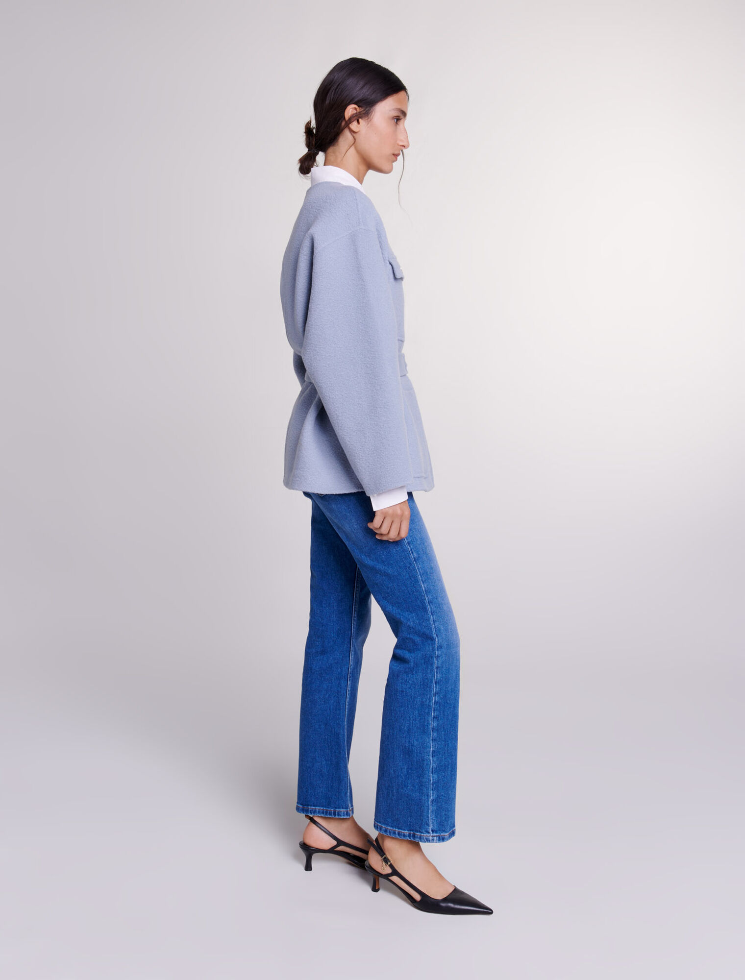Manteau court ceinturé