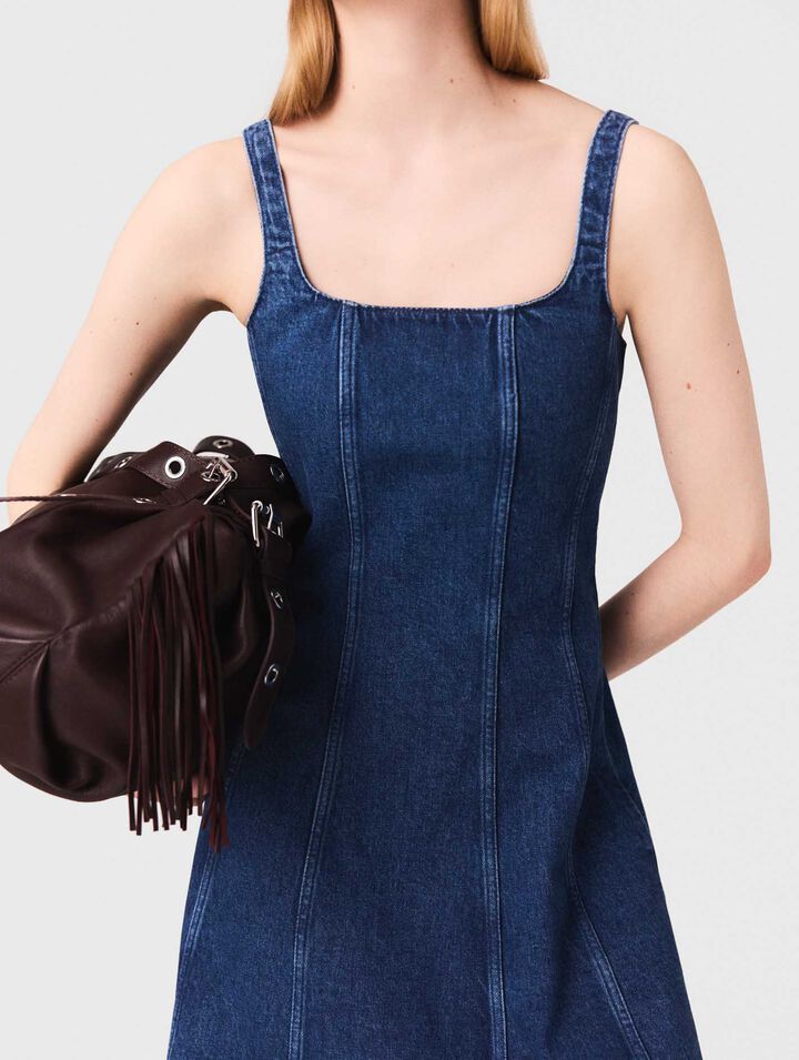 Robe babydoll longue en denim