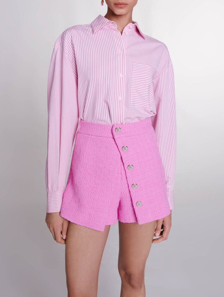 Short en tweed à pan