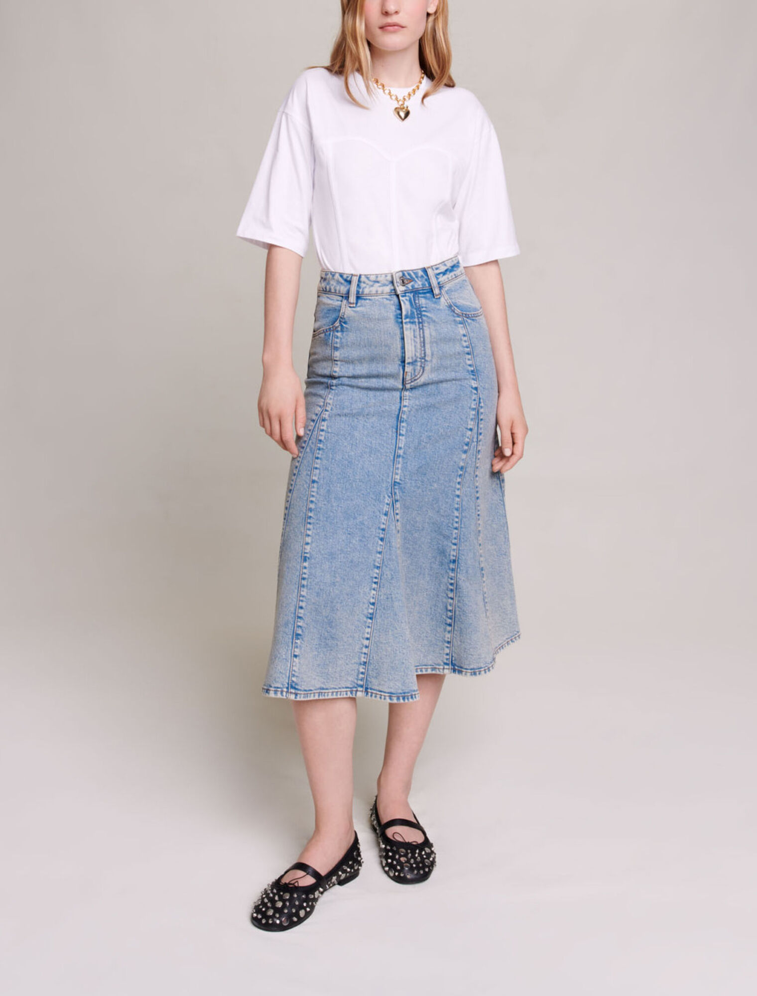Jupe midi en denim
