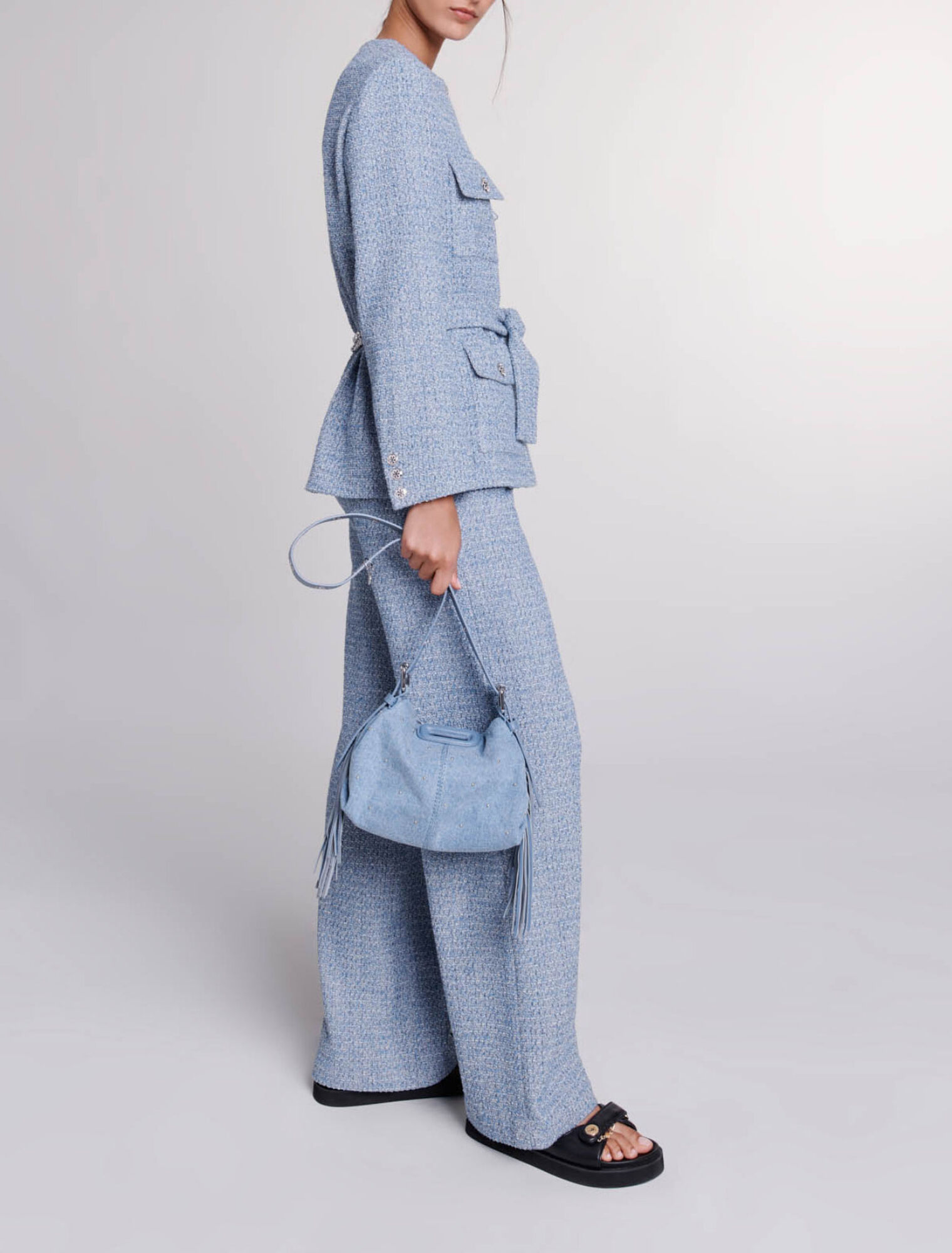 Veste ceinturée en tweed