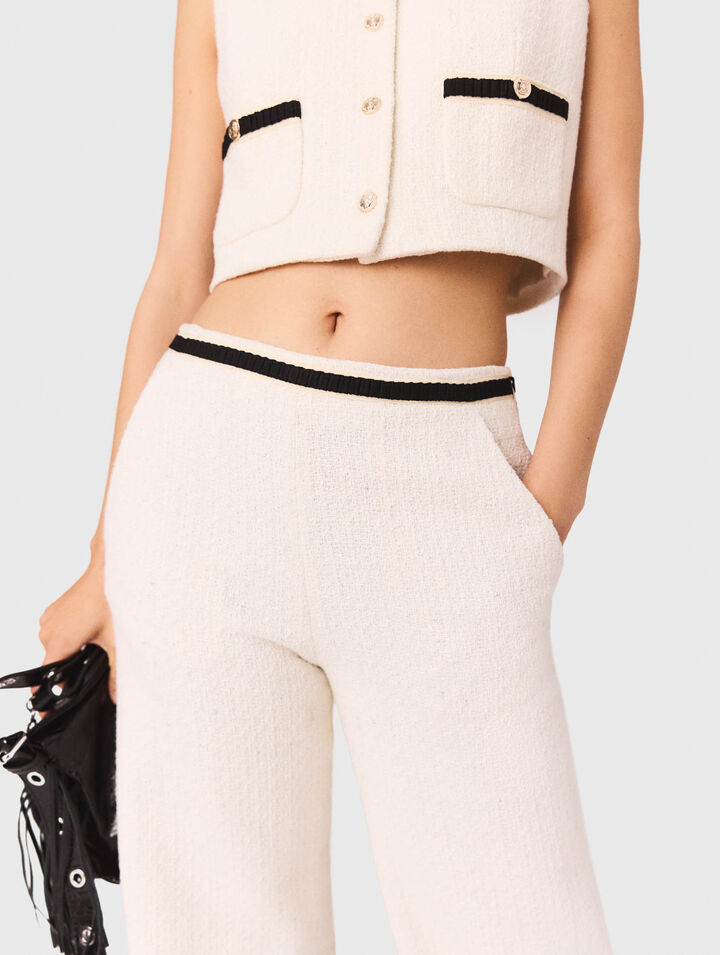Pantalon large en tweed