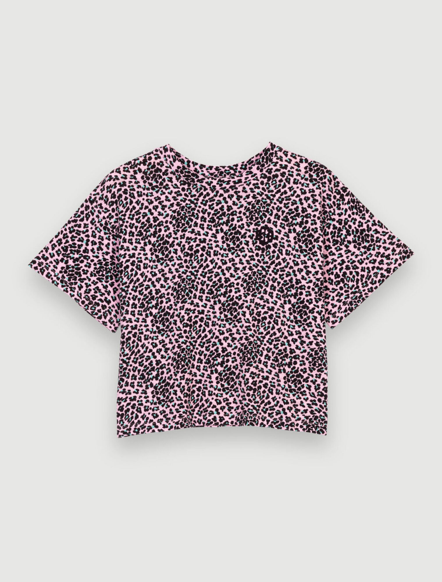 T-shirt en coton imprimé Léopard