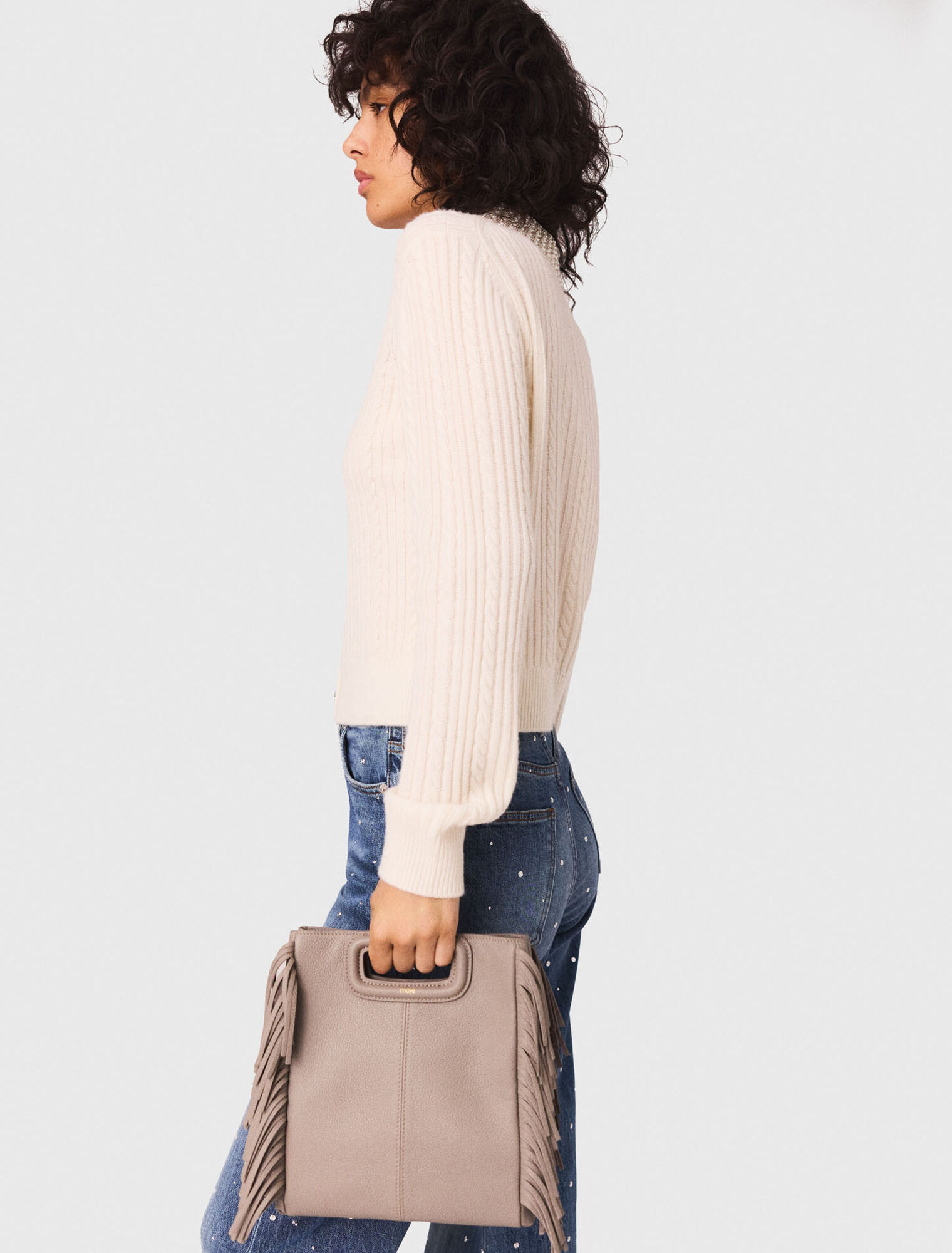 Cardigan en maille &agrave; col amovible