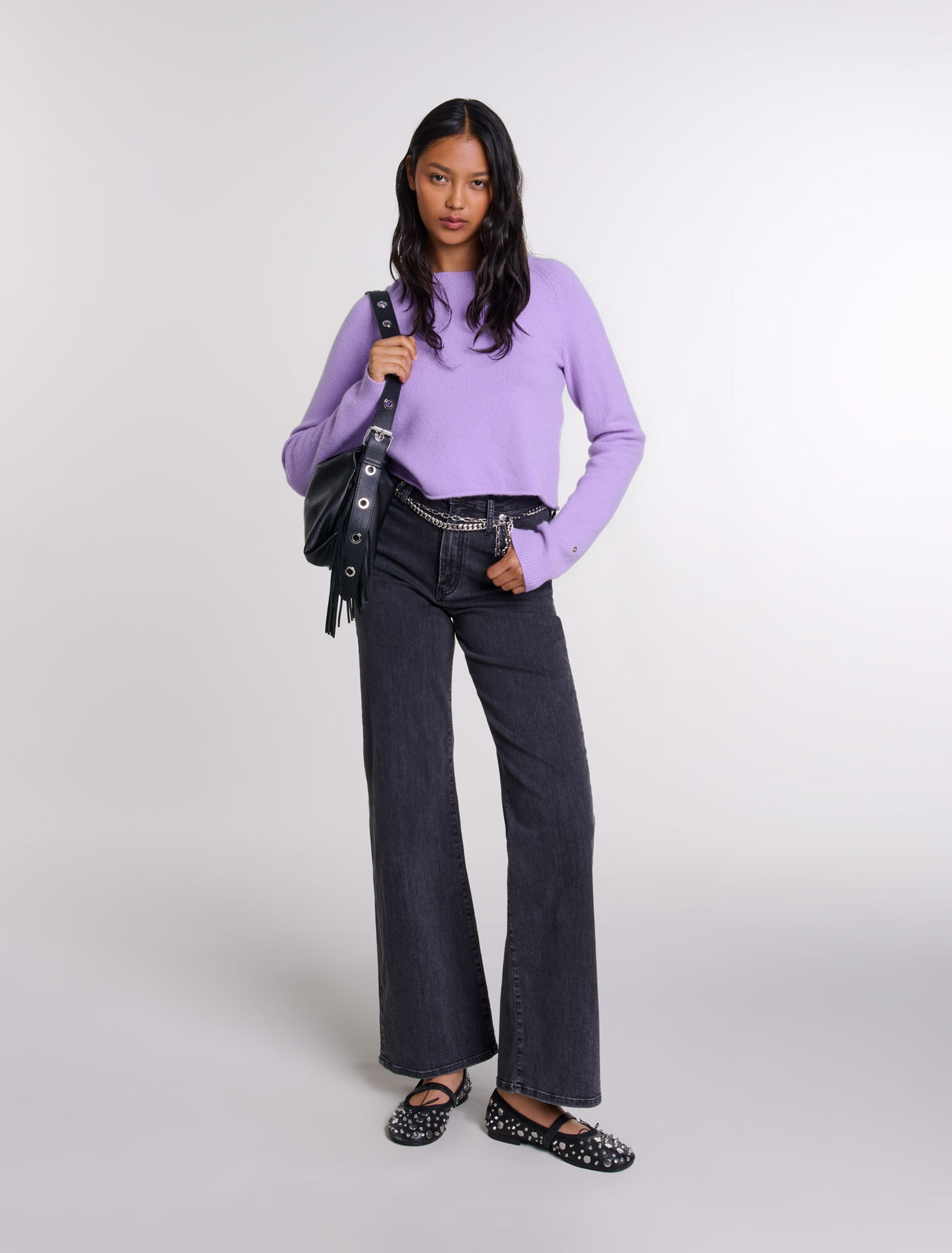Jean baggy à ceinture noir